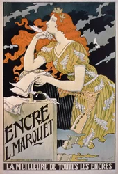 Plakat reklamowy „L. Atrament Marquet, najlepszy ze wszystkich atramentów, 1892